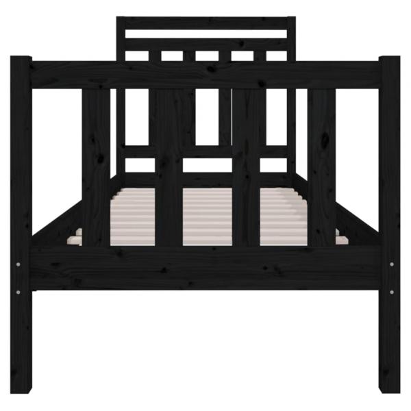 Massivholzbett Schwarz 75x190 cm