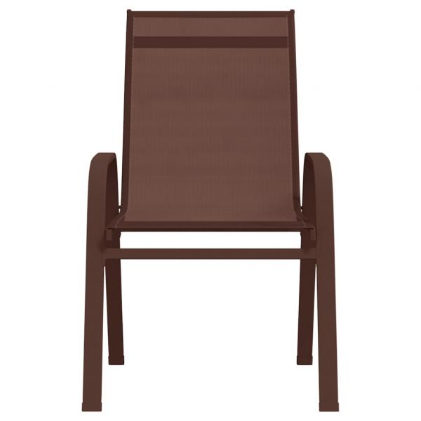 Stapelbare Gartenstühle 2 Stk. Braun Textilene