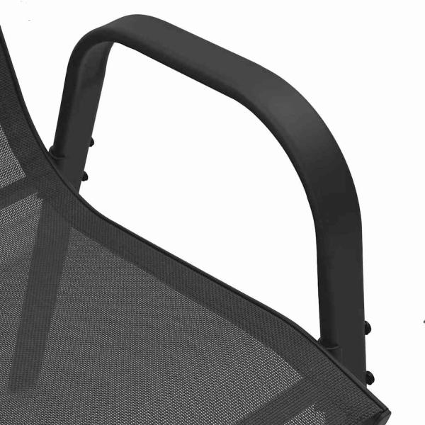 Stapelbare Gartenstühle 4 Stk. Schwarz Textilene