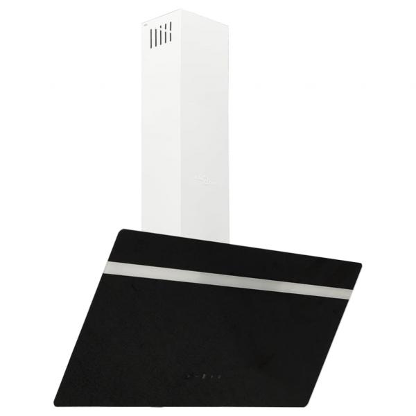 Dunstabzugshaube 90 cm Stahl und Hartglas Schwarz