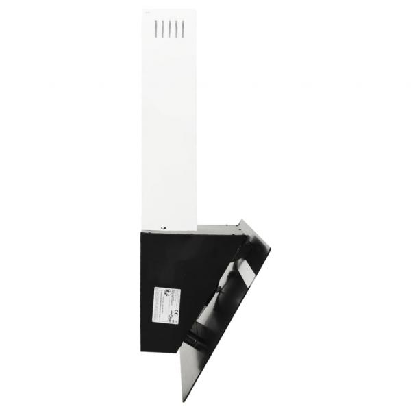 Dunstabzugshaube 90 cm Stahl und Hartglas Schwarz