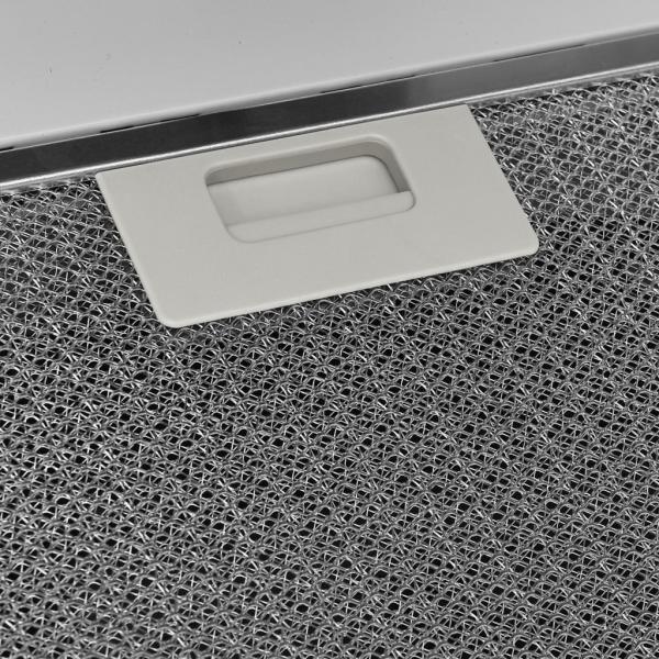 Dunstabzugshaube 60 cm Stahl und Hartglas Weiß