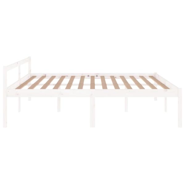 Seniorenbett Weiß 200x200 cm Massivholz Kiefer