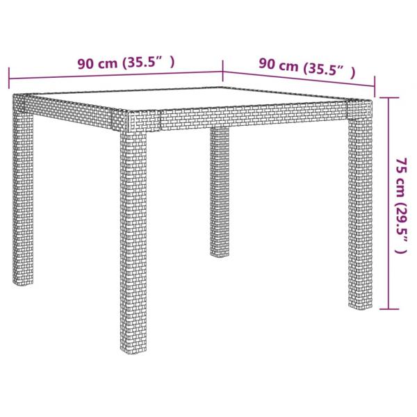 3-tlg. Garten-Essgruppe mit Auflagen Poly Rattan Grau