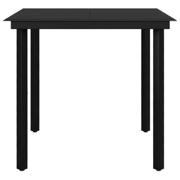3-tlg. Garten-Essgruppe mit Auflagen Poly Rattan und Glas
