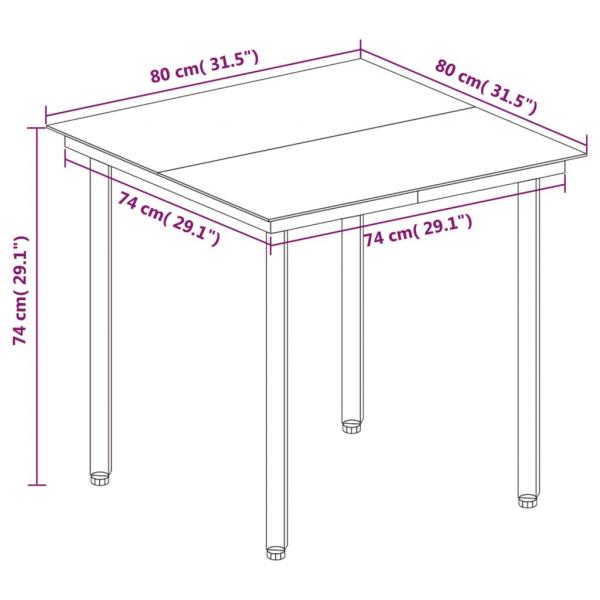 3-tlg. Garten-Essgruppe mit Auflagen Poly Rattan und Glas