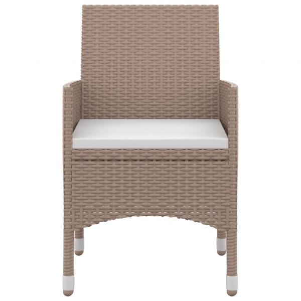3-tlg. Garten-Essgruppe mit Auflagen Poly Rattan und Glas