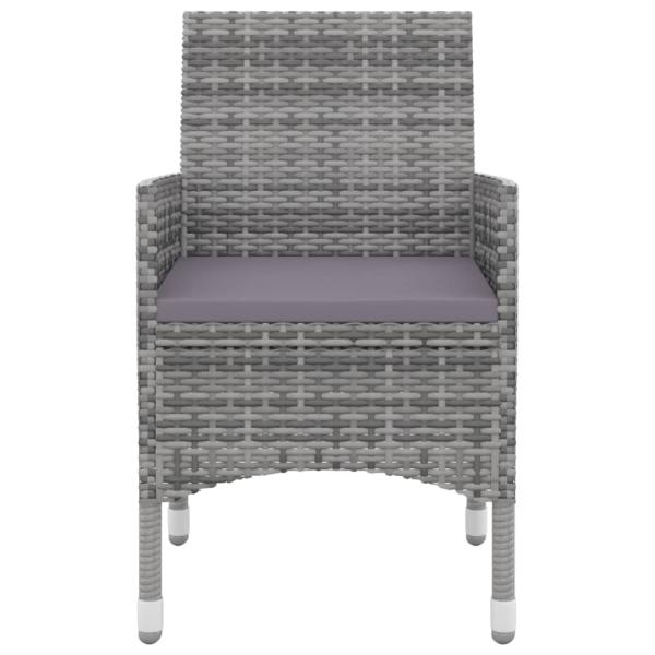 5-tlg. Garten-Essgruppe mit Auflagen Poly Rattan und Glas