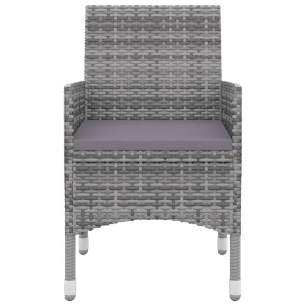 5-tlg. Garten-Essgruppe mit Auflagen Poly Rattan und Glas