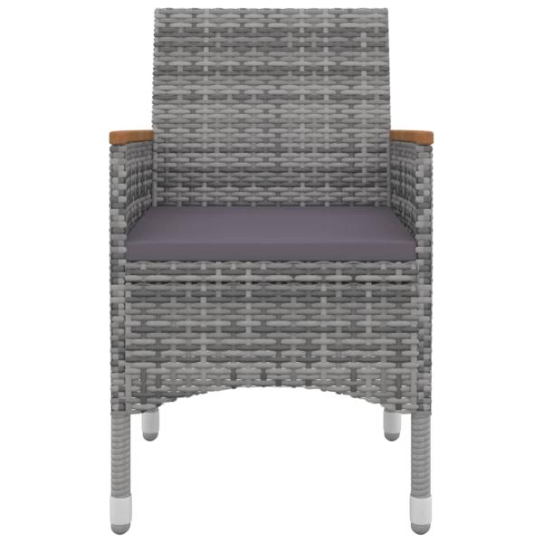 7-tlg. Garten-Essgruppe mit Kissen Poly Rattan und Glas