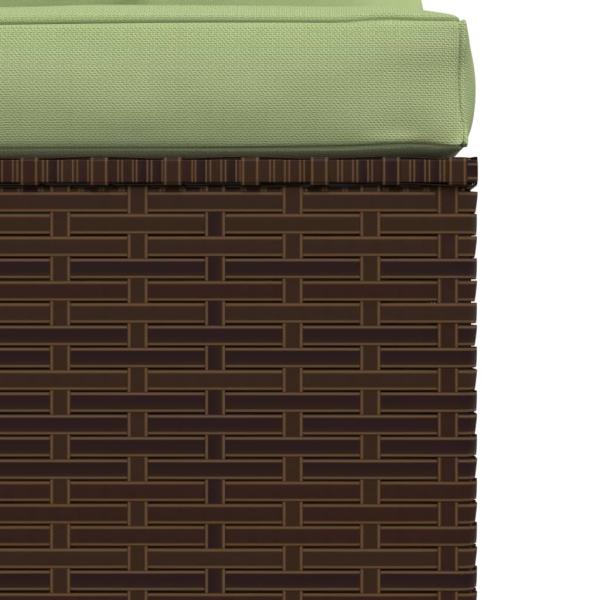 ARDEBO.de - Garten-Mittelsofa mit Kissen Braun Poly Rattan