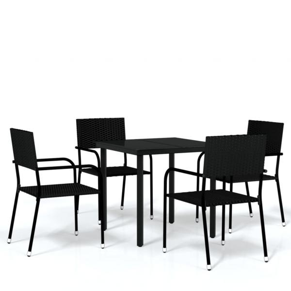 5-tlg. Garten-Essgruppe Schwarz