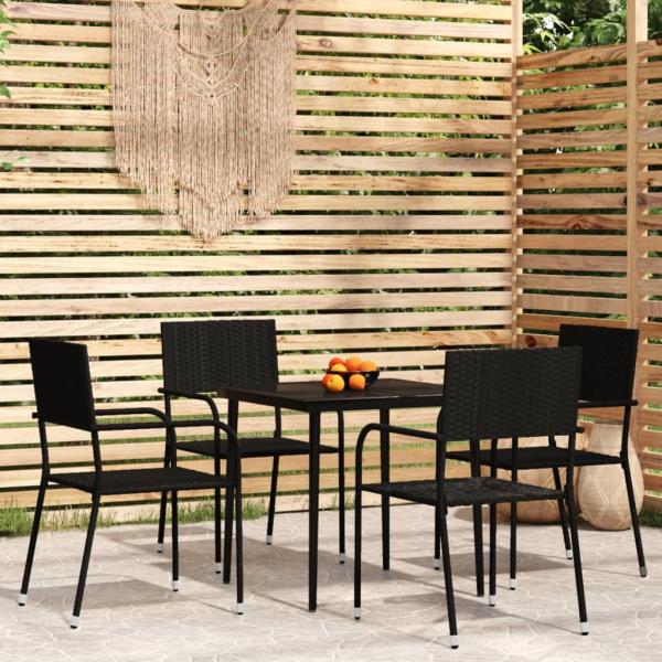 ARDEBO.de - 5-tlg. Garten-Essgruppe Schwarz