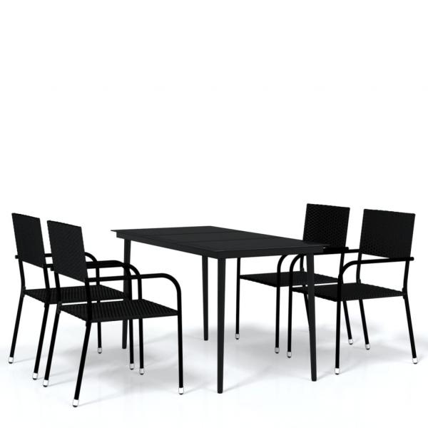 5-tlg. Garten-Essgruppe Schwarz