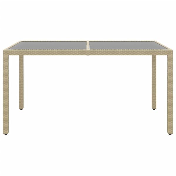 7-tlg. Garten-Essgruppe Poly Rattan und Hartglas Beige