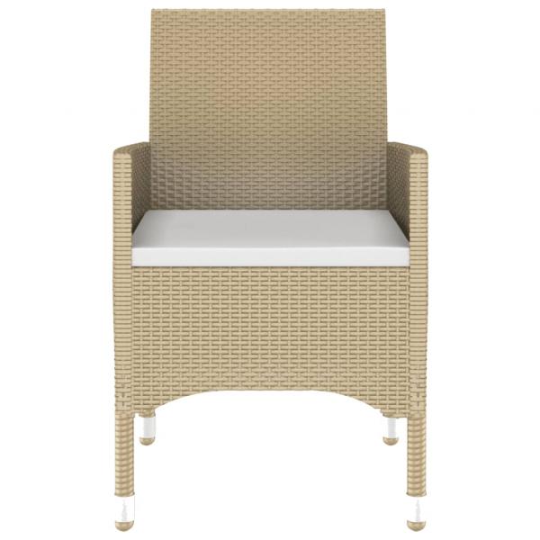 7-tlg. Garten-Essgruppe Poly Rattan und Hartglas Beige