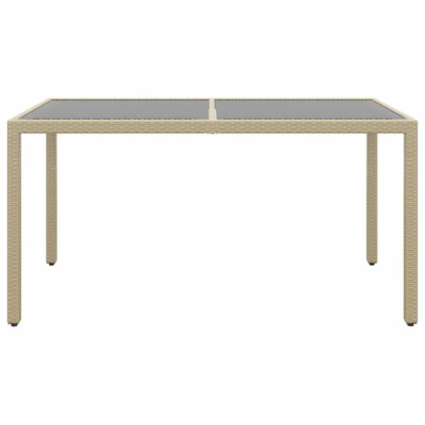 7-tlg. Garten-Essgruppe Poly Rattan und Hartglas Beige