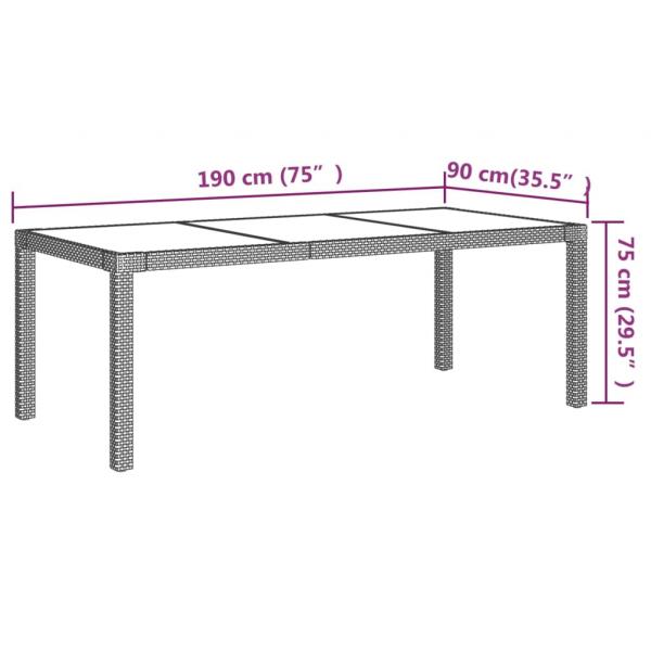 ARDEBO.de - 9-tlg. Garten-Essgruppe mit Kissen Poly Rattan Beige