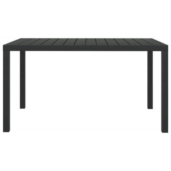 7-tlg. Garten-Essgruppe mit Kissen Poly Rattan Schwarz