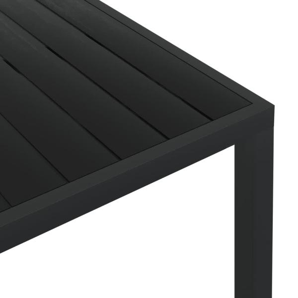 7-tlg. Garten-Essgruppe mit Kissen Poly Rattan Schwarz