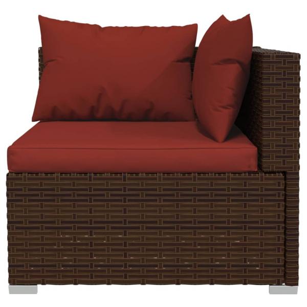 ARDEBO.de - 7-tlg. Garten-Lounge-Set mit Kissen Poly Rattan Braun