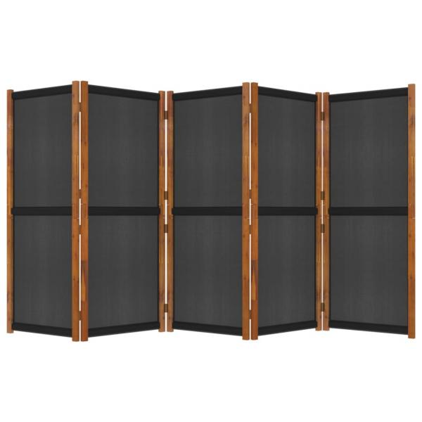5-tlg. Raumteiler Schwarz 350x180 cm