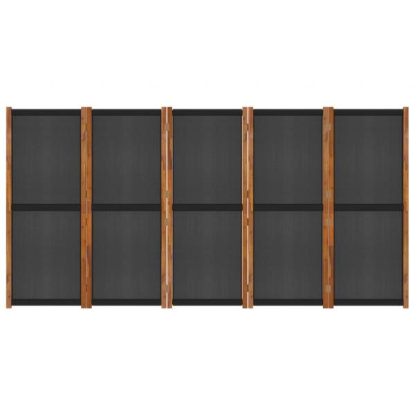 5-tlg. Raumteiler Schwarz 350x180 cm
