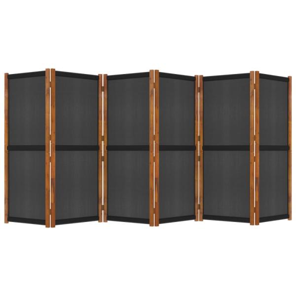 6-tlg. Raumteiler Schwarz 420x180 cm