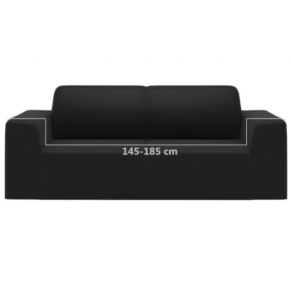 Stretch Sofahusse 2-Sitzer Schwarz Polyester-Jersey  