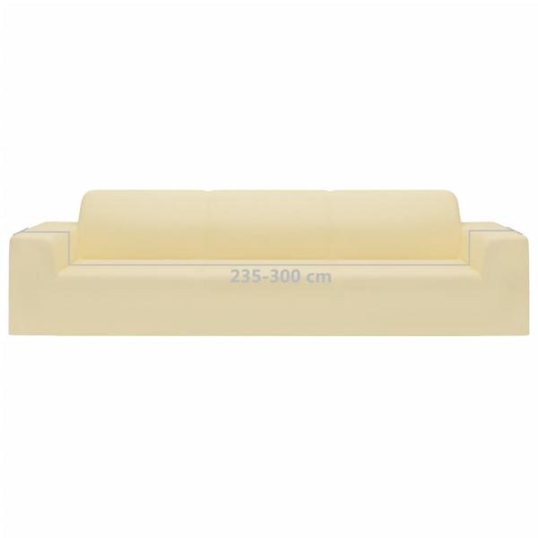 Stretch Sofahusse 4-Sitzer Creme Polyester-Jersey  