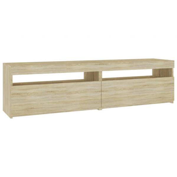 TV-Schränke 2 Stk. mit LED-Leuchten Sonoma-Eiche 75x35x40 cm