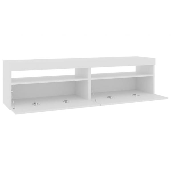TV-Schränke 2 Stk. mit LED-Leuchten Hochglanz-Weiß 75x35x40 cm