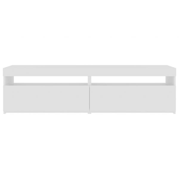 TV-Schränke 2 Stk. mit LED-Leuchten Hochglanz-Weiß 75x35x40 cm