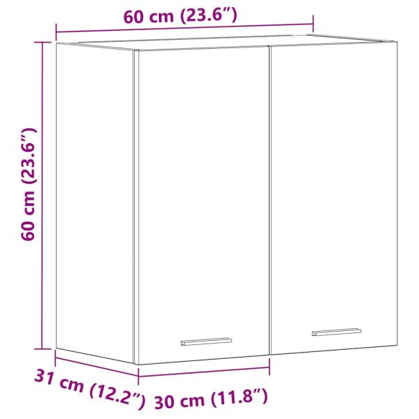 Hängeschrank Grau Sonoma 60x31x60 cm Holzwerkstoff