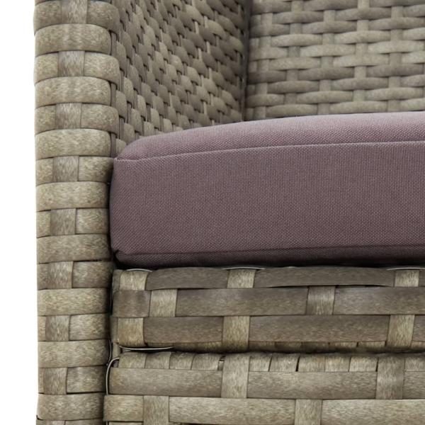 ARDEBO.de - Gartensofa 3-Sitzer mit Kissen Grau Poly Rattan