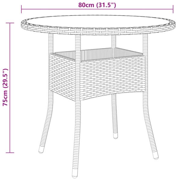 3-tlg. Garten-Bistro-Set Poly Rattan Schwarz