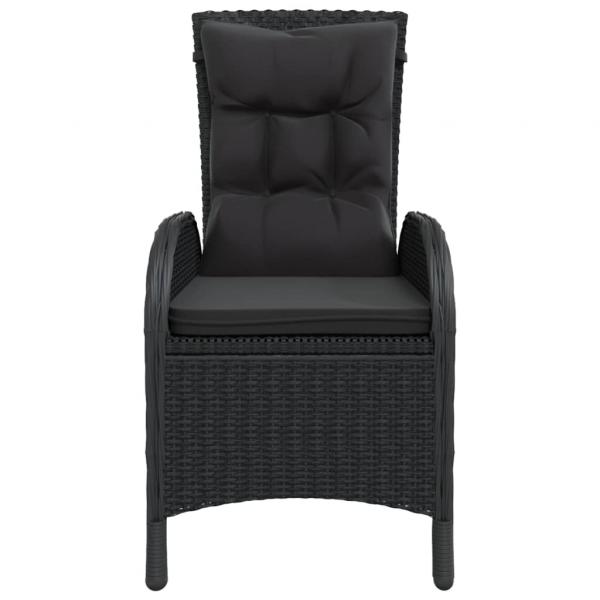 3-tlg. Garten-Bistro-Set Poly Rattan Schwarz