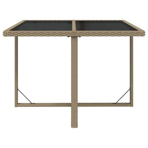 5-tlg. Garten-Essgruppe mit Kissen Poly Rattan Beige