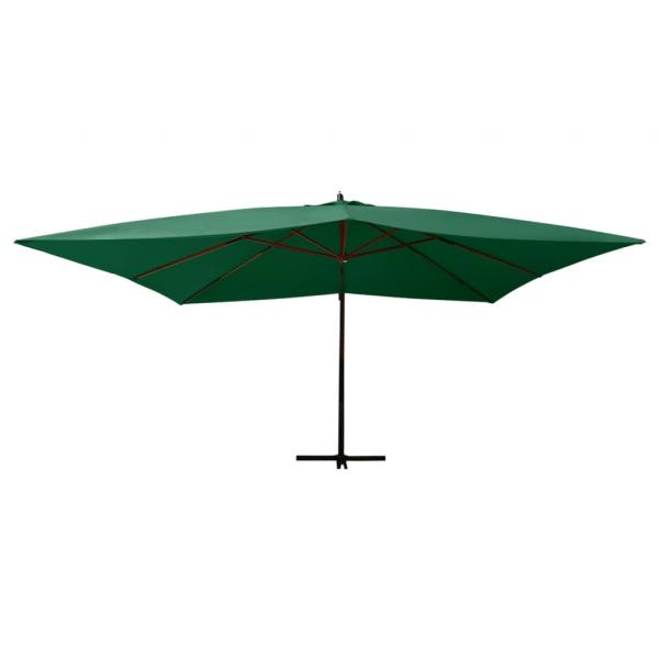 Ampelschirm mit Holzmast 400x300 cm Grün 