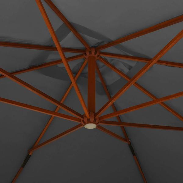 Ampelschirm mit Holzmast 400x300 cm Anthrazit 
