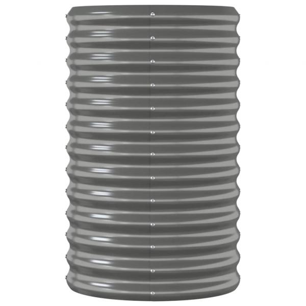 Hochbeet Pulverbeschichteter Stahl 114x40x68 cm Grau