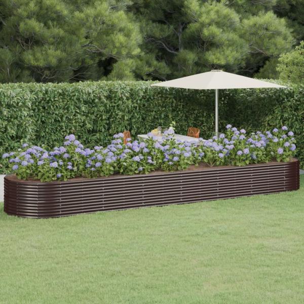 ARDEBO.de - Hochbeet Pulverbeschichteter Stahl 584x140x68 cm Braun