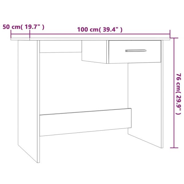 Schreibtisch Räuchereiche 100x50x76 cm Holzwerkstoff