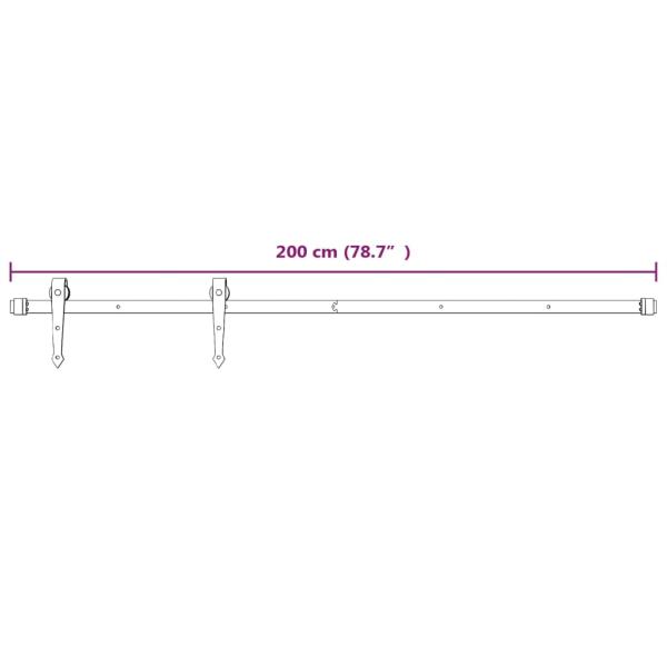 Schiebetürbeschlag 200 cm Stahl Weiß