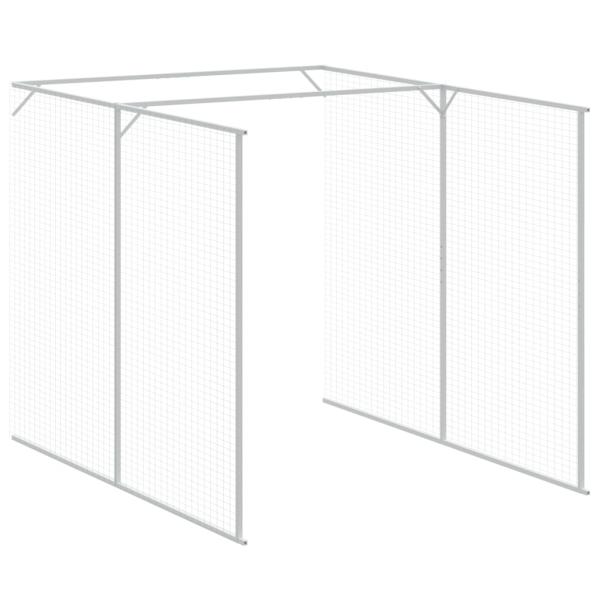 Hundehütte mit Auslauf Anthrazit 165x659x181cm Verzinkter Stahl