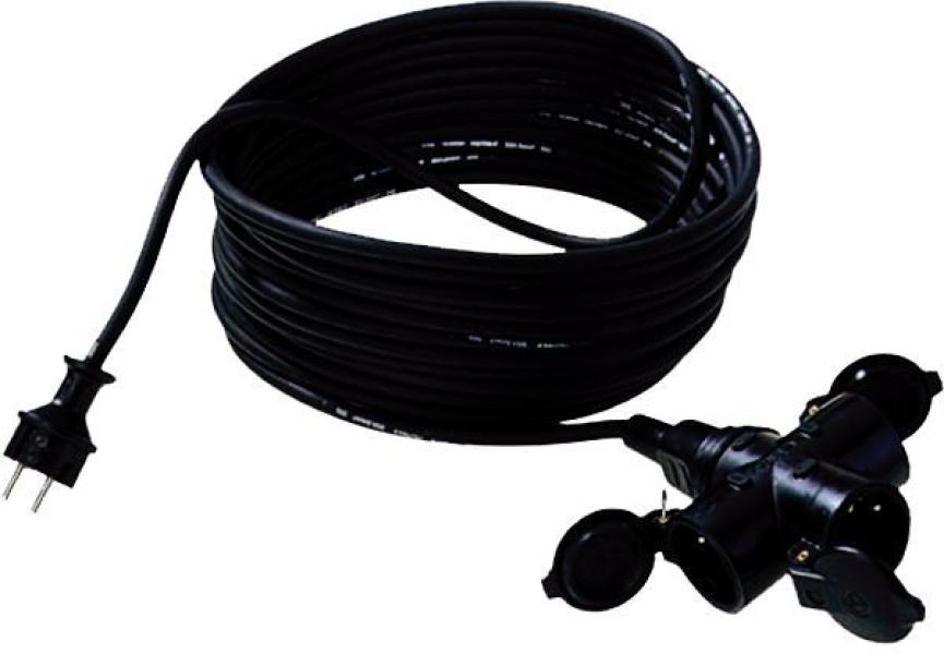 ARDEBO.de Bachmann 343.172 Schutzkontaktverlängerung, 25 m, schwarz