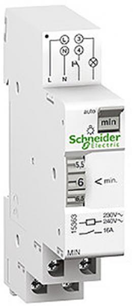 Schneider Electric 15363 Elektromechanischer Treppenlichtzeitschalter MIN, 1 bis 7 Minuten