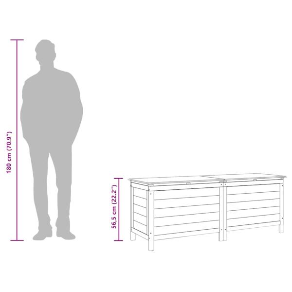 Gartentruhe Anthrazit 150x50x56,5 cm Massivholz Tanne