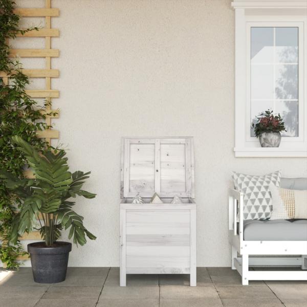 ARDEBO.de - Gartentruhe Weiß 50x49x56,5 cm Massivholz Tanne