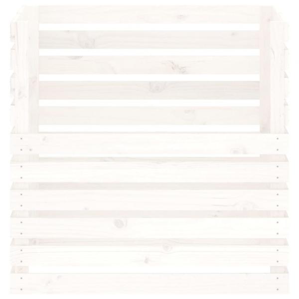 Komposter Weiß 80x80x78 cm Massivholz Kiefer